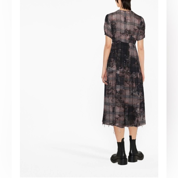 R13 bleached-effect midi shift dress Medium - Picture 4 of 5